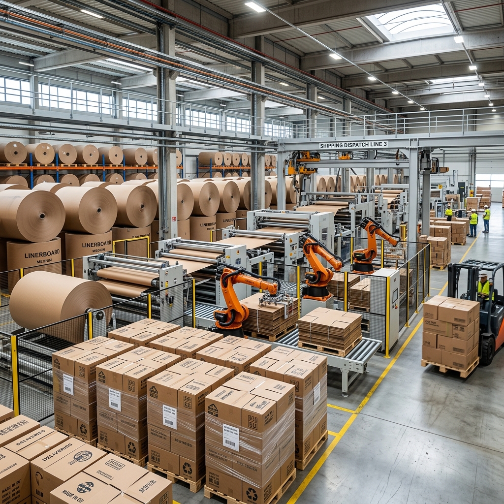 Automated Corrugated Packaging and Dispatch Factory